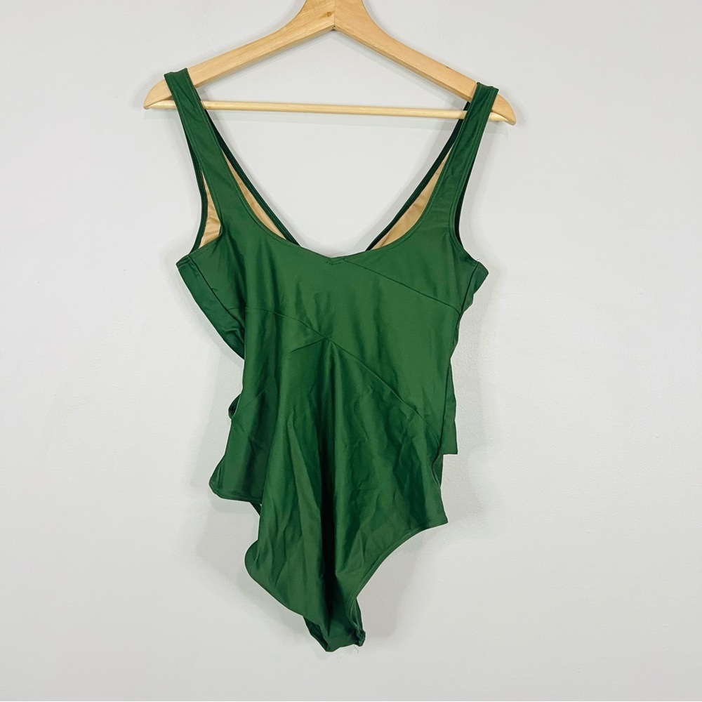 Summersalt The Perfect Wrap Green Wrap One-Piece Swimsuit Size 10 - Picture 4 of 7